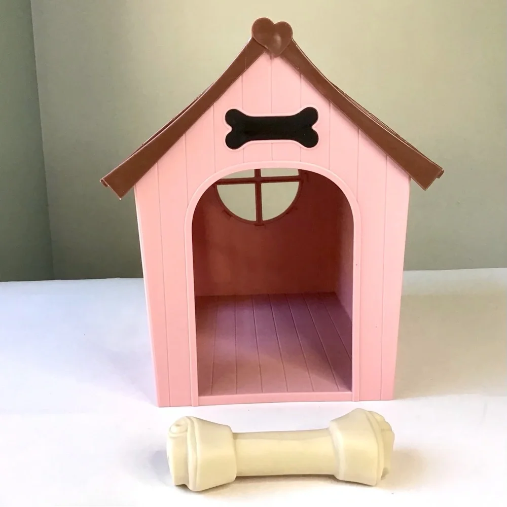 Our Generation Puppy Dog House Pink Brown Accessory for 18” Dolls by Battat OG